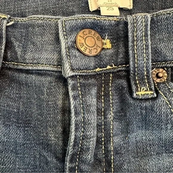 J Crew Women’s Stetch Dark Wash Distressed Skinny Jeans Size 25 - Picture 6 of 10